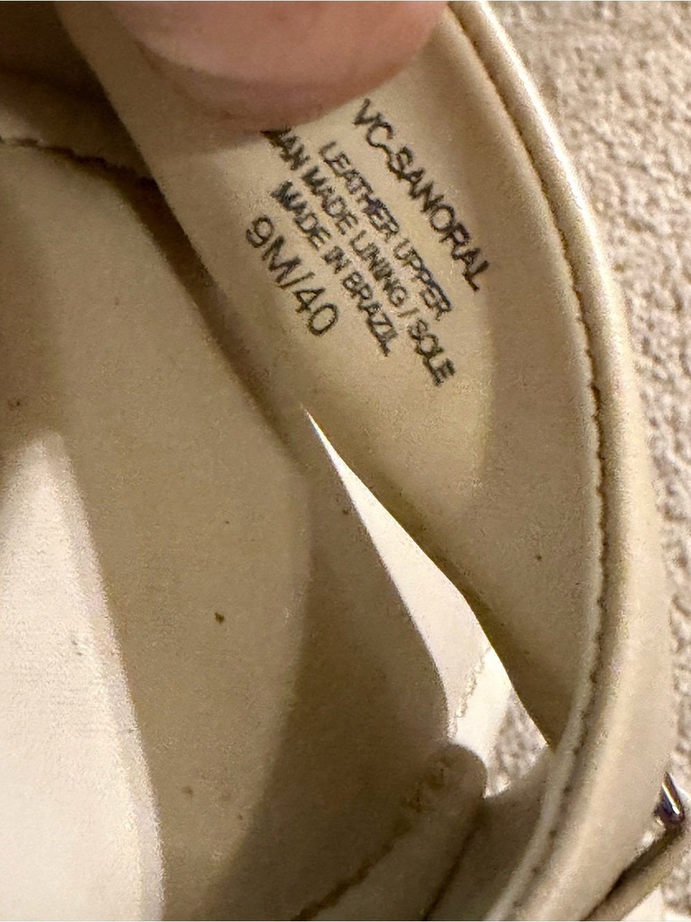 Vince Camuto Sanoral flat Leather slide sandals cream bone silver hardware 9 - Picture 6 of 6